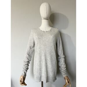 Zadig & Voltaire Miss CP Cashmere Sweater Heather Light Gray Studded Wings Sz M